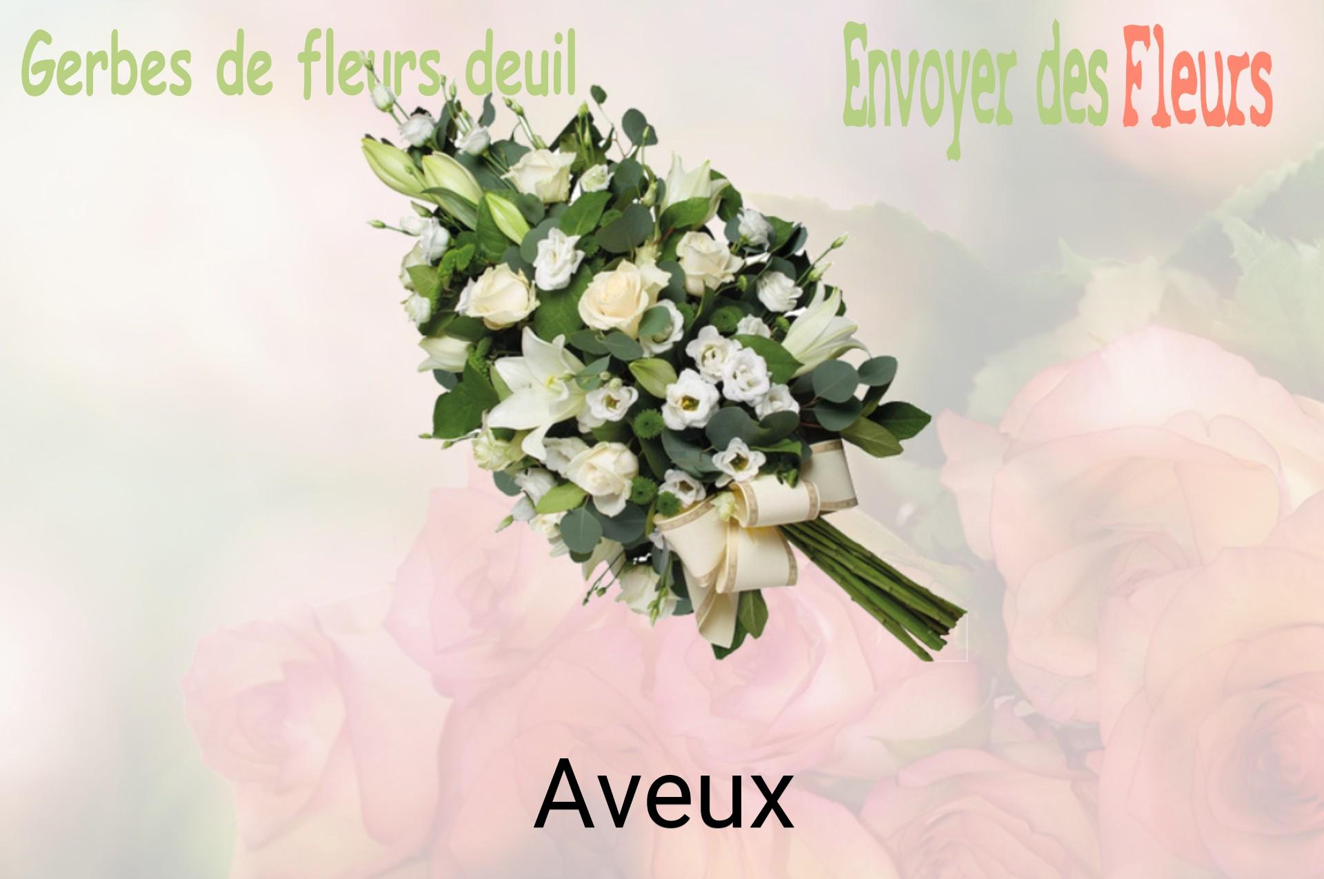 Gerbe de fleurs de deuil livrée à Aveux